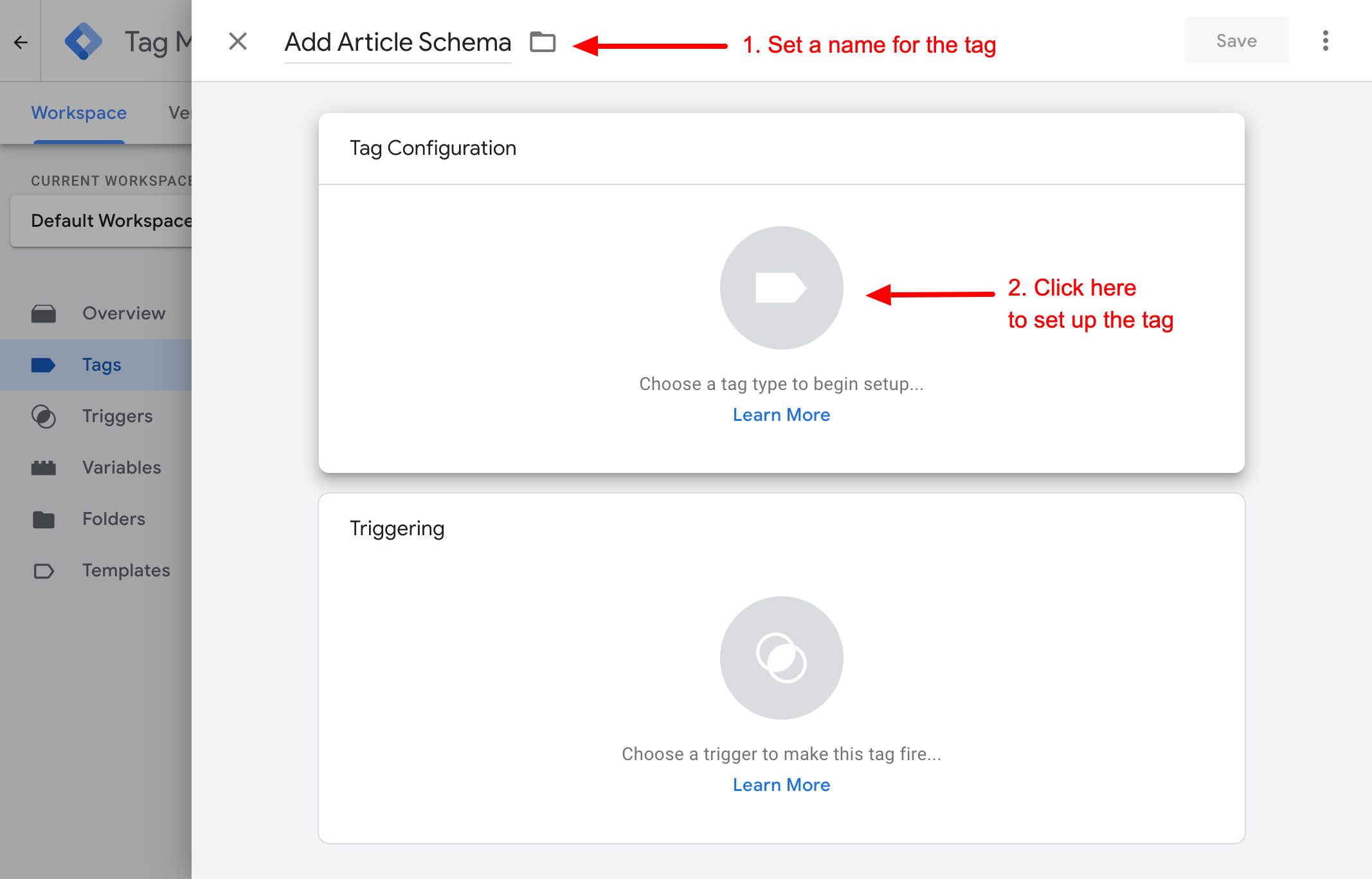 ساخت تگ Google Tag Manager