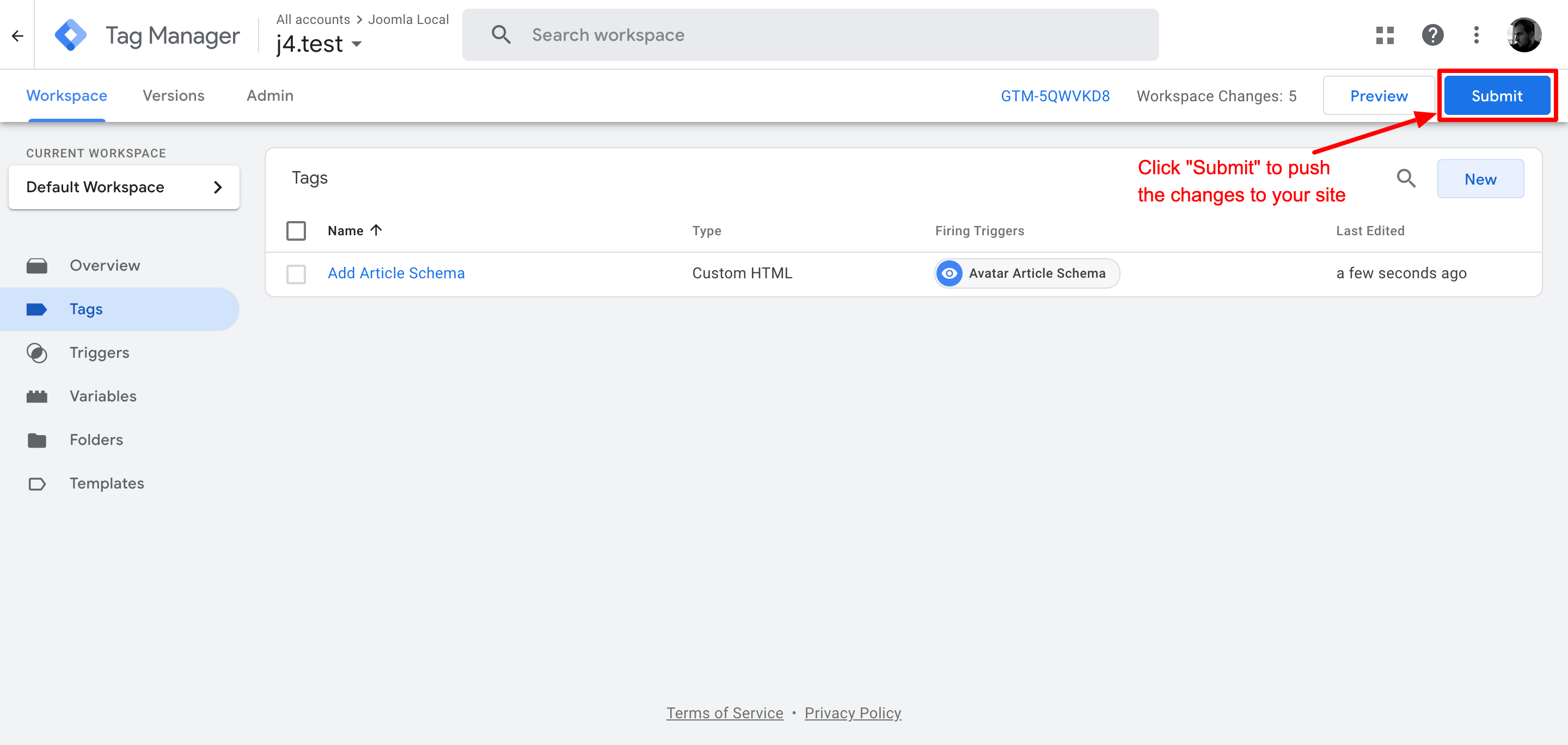 ساخت تگ Google Tag Manager