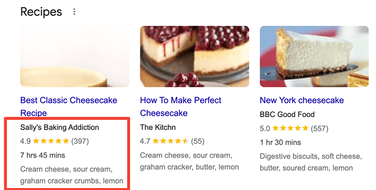 نتایج غنی شده دستور پخت