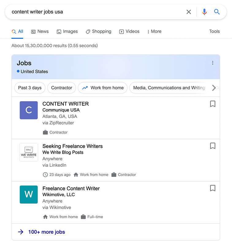 نتایج غنی شده موقعیت شغلی