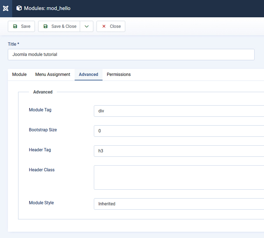 تنظیمات ماژول